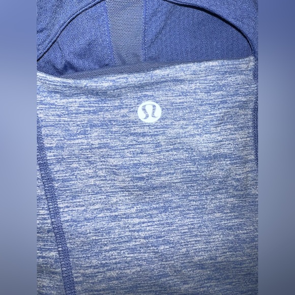 Lululemon Spin Me Tank 6 Heathered royal blue  Circle Mesh racerback mesh LN - Picture 4 of 8